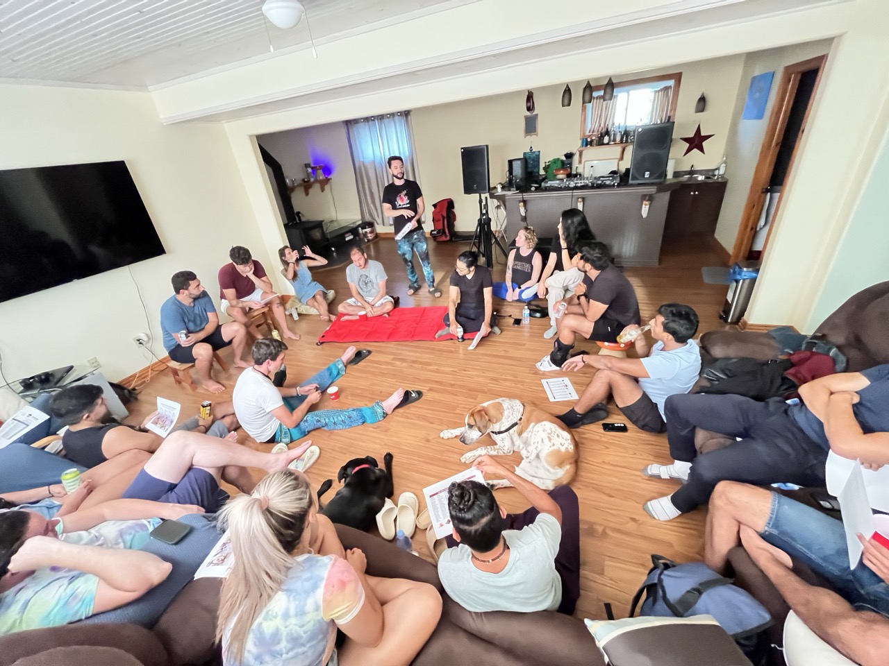 Group session on the floor